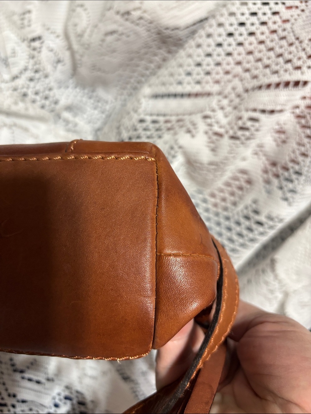 Leather Crossbody Bag - Brown - Picture 10 of 11